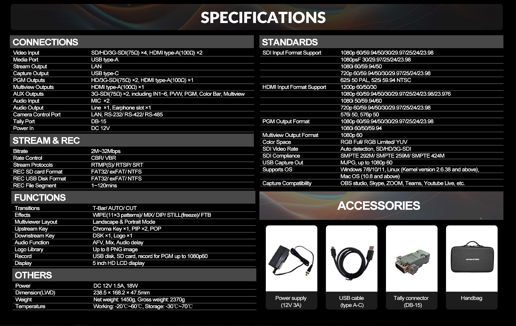 Shark S6 6-CH HDMI/SDI Video Switcher