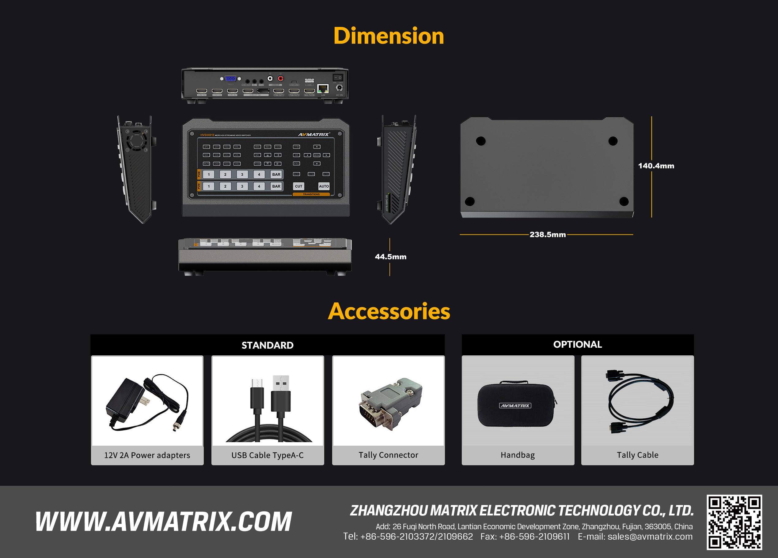 HVS0401E Micro 4 Channel HDMI/ DP Video Switcher