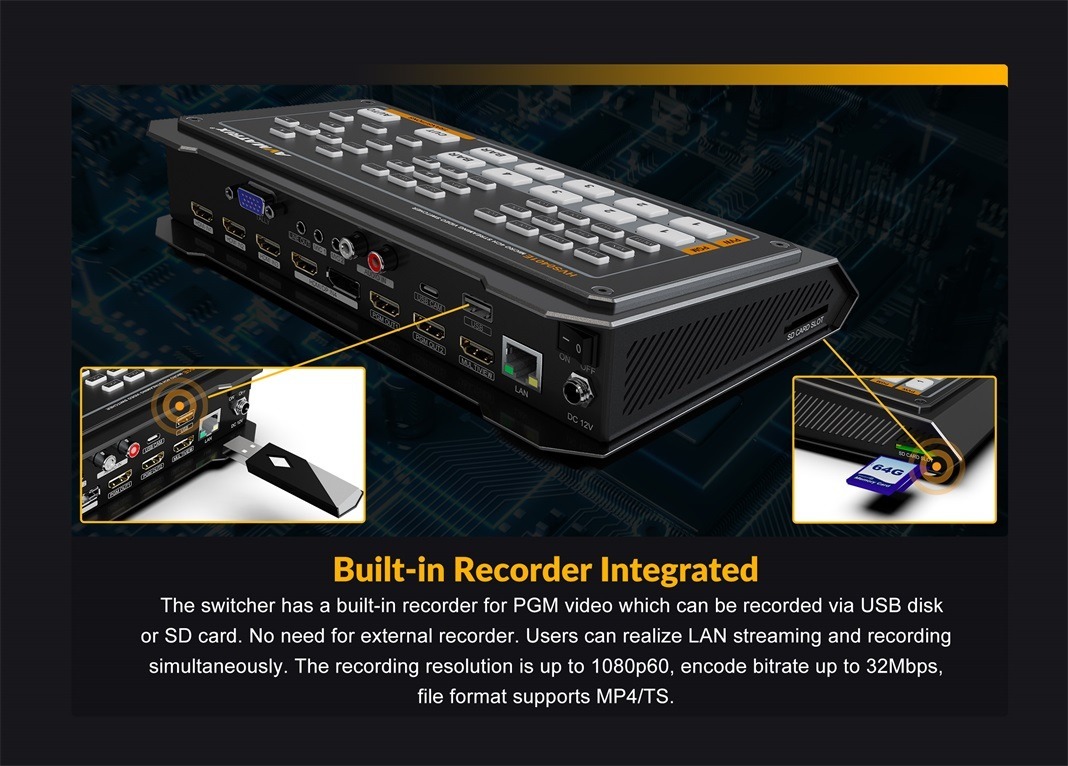 HVS0401E Micro 4 Channel HDMI/ DP Video Switcher