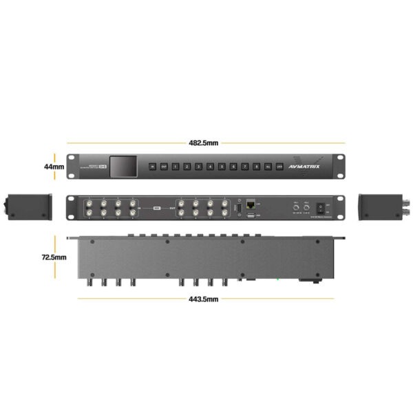 MSS0811 1RU 8×8 3G-SDI Matrix Switcher - Image 5