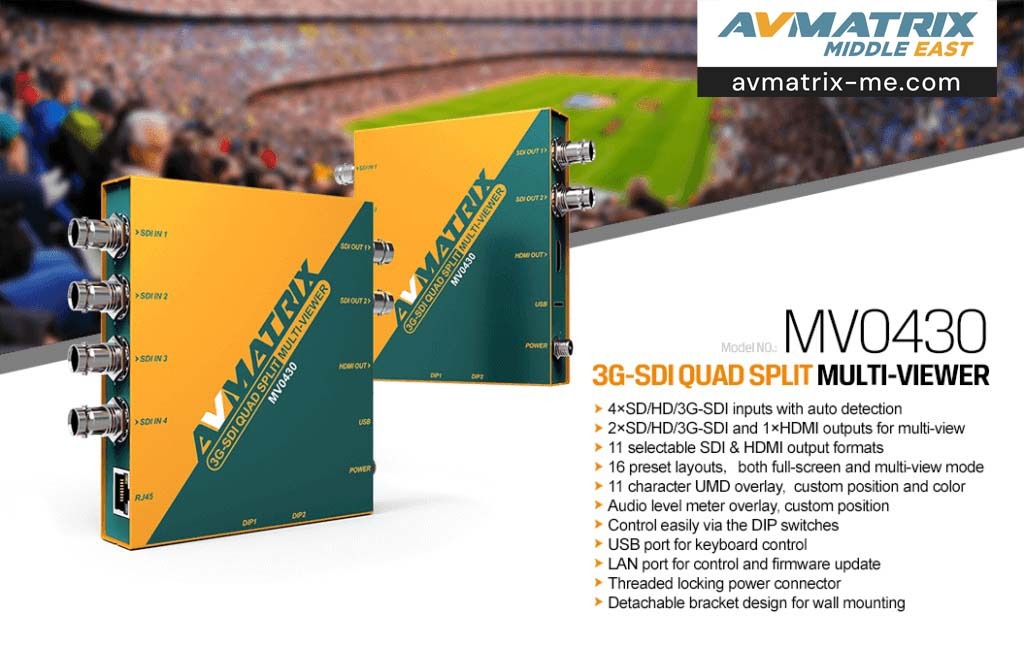 MV0430 4 Channel SDI Multiviewer