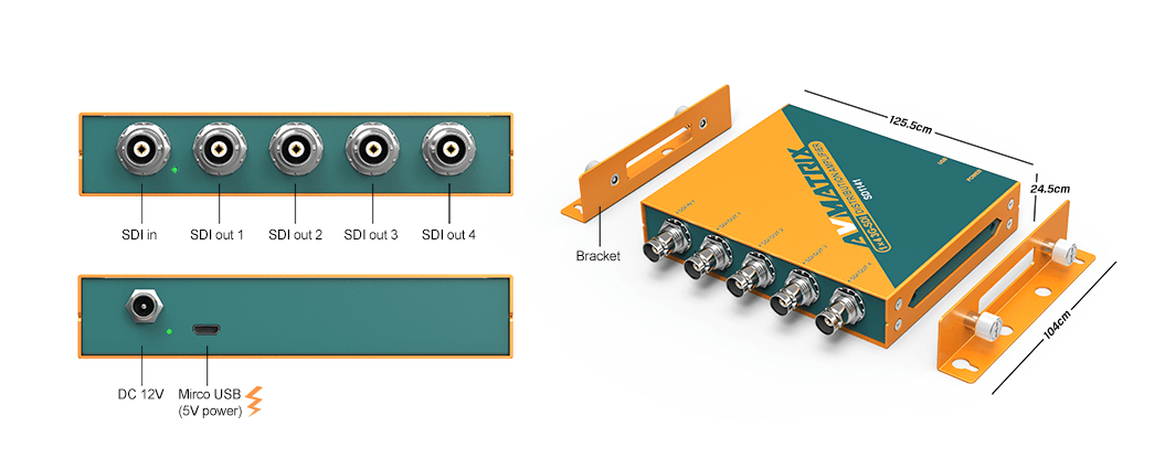 SD1141 1×4 SDI Reclocking Distribution Amplifier