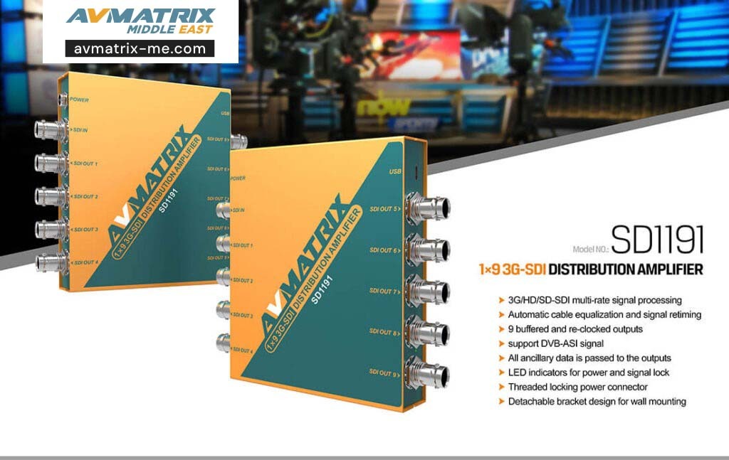 SD1191 1×9 SDI Reclocking Distribution Amplifier