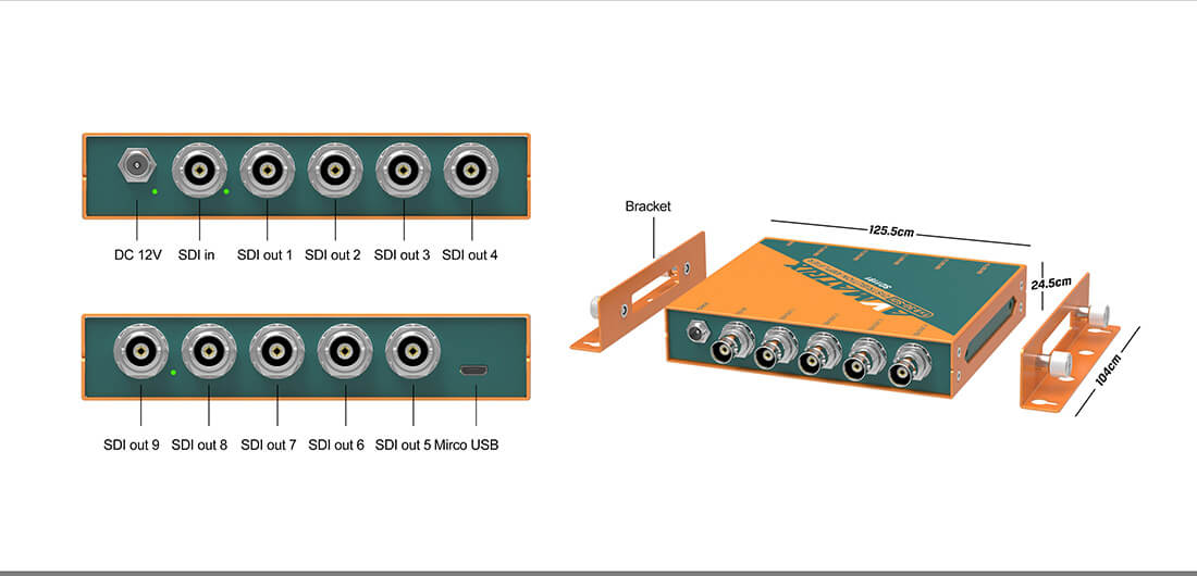 SD1191 1×9 SDI Reclocking Distribution Amplifier