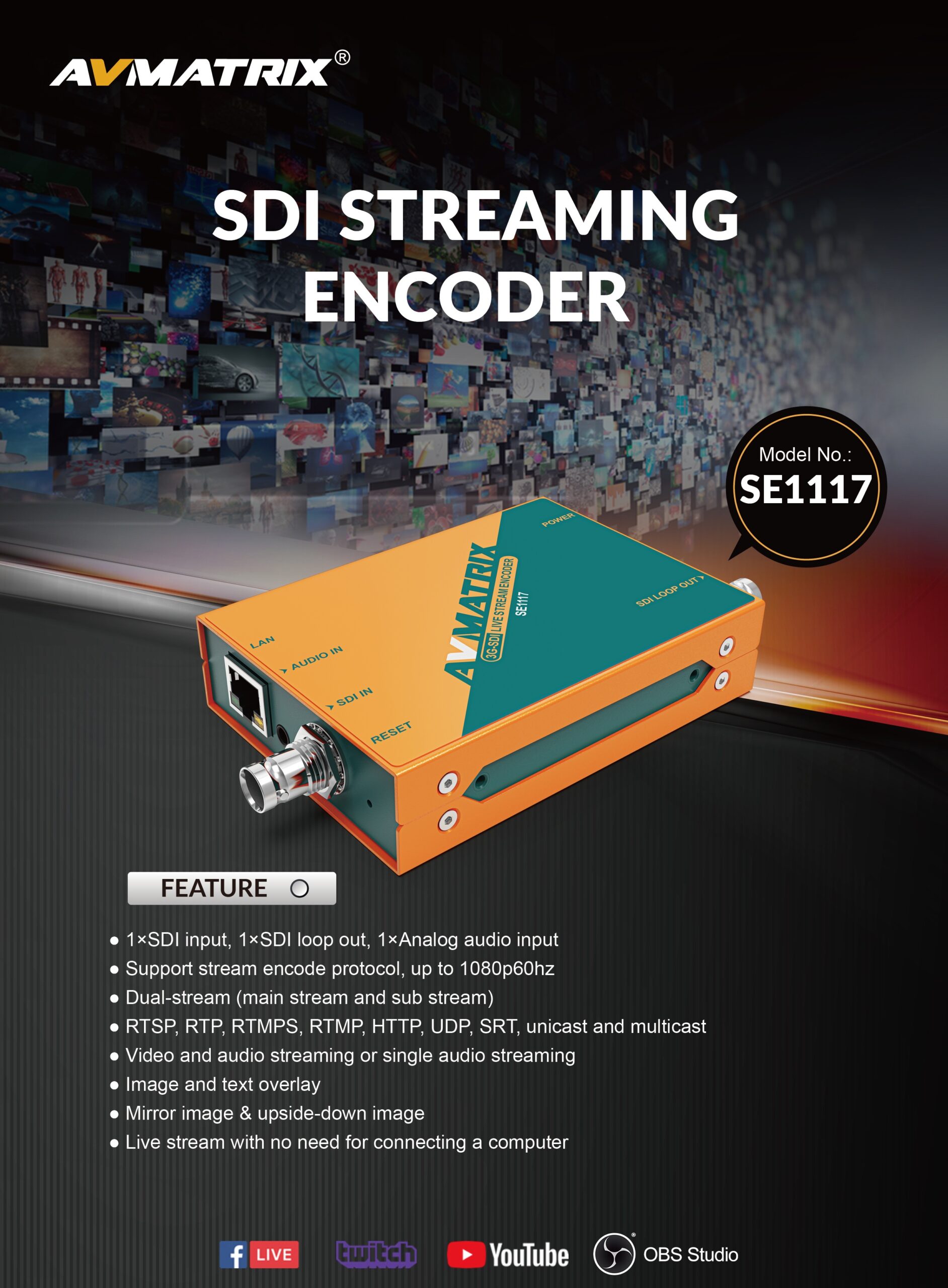 SE1117 SDI Streaming Encoder