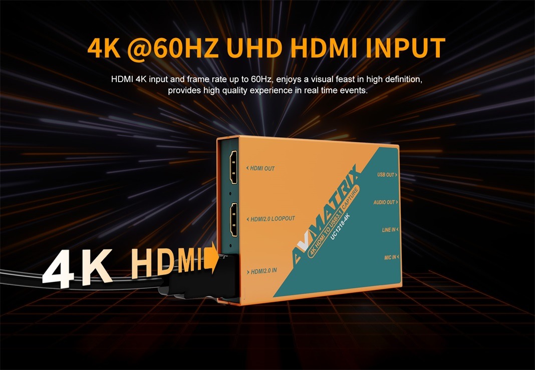 UC1218-4K 4K HDMI to USB 3.1 Type-C Video Capture