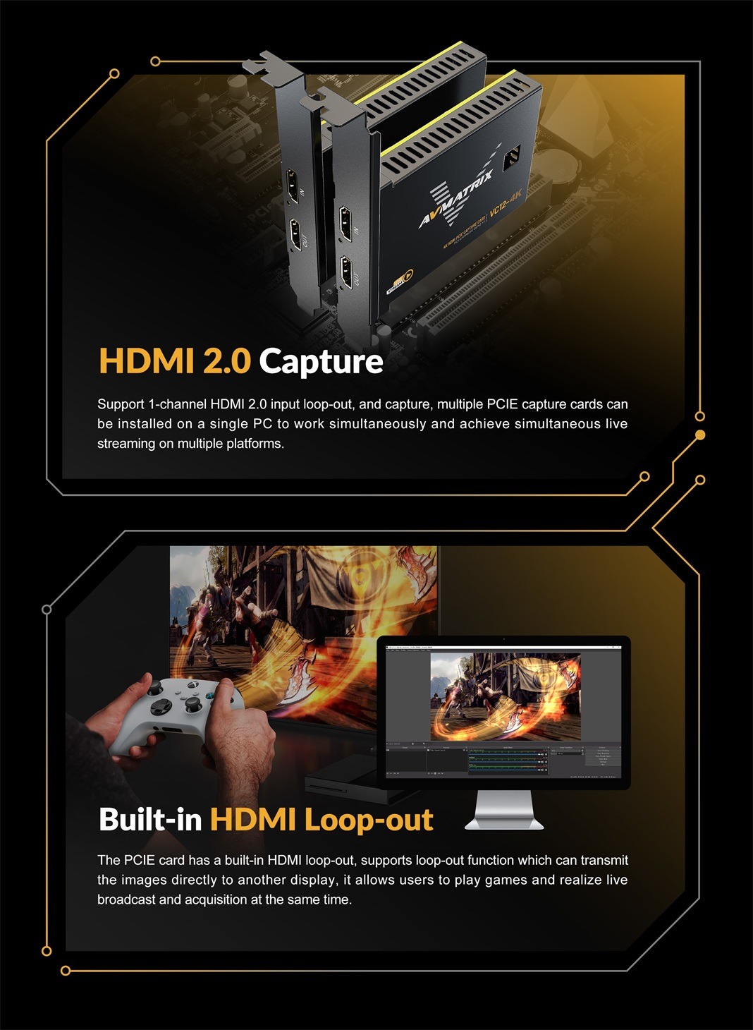 VC12-4K 4K HDMI PCIE Capture Card