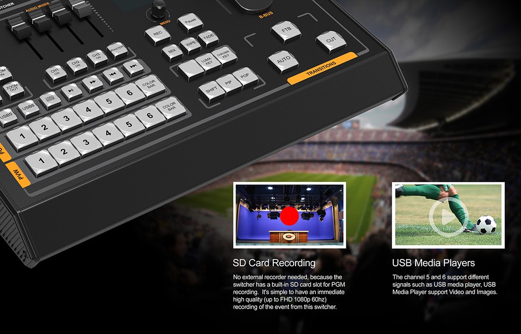 VS0605U 6CH SDI/HDMI Multi-format Streaming Switcher