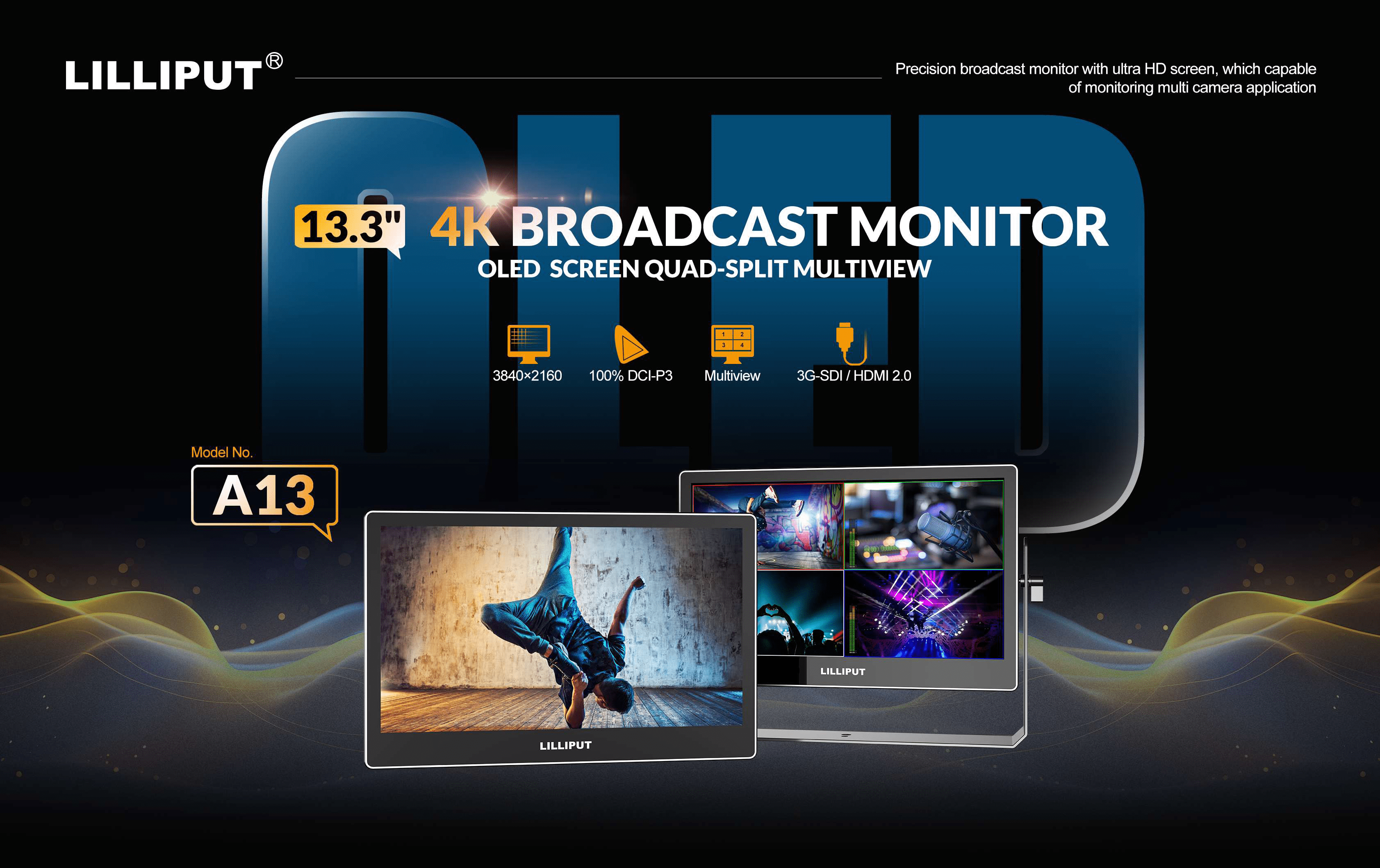 A13 13.3 inch 4K OLED Broadcast Monitor