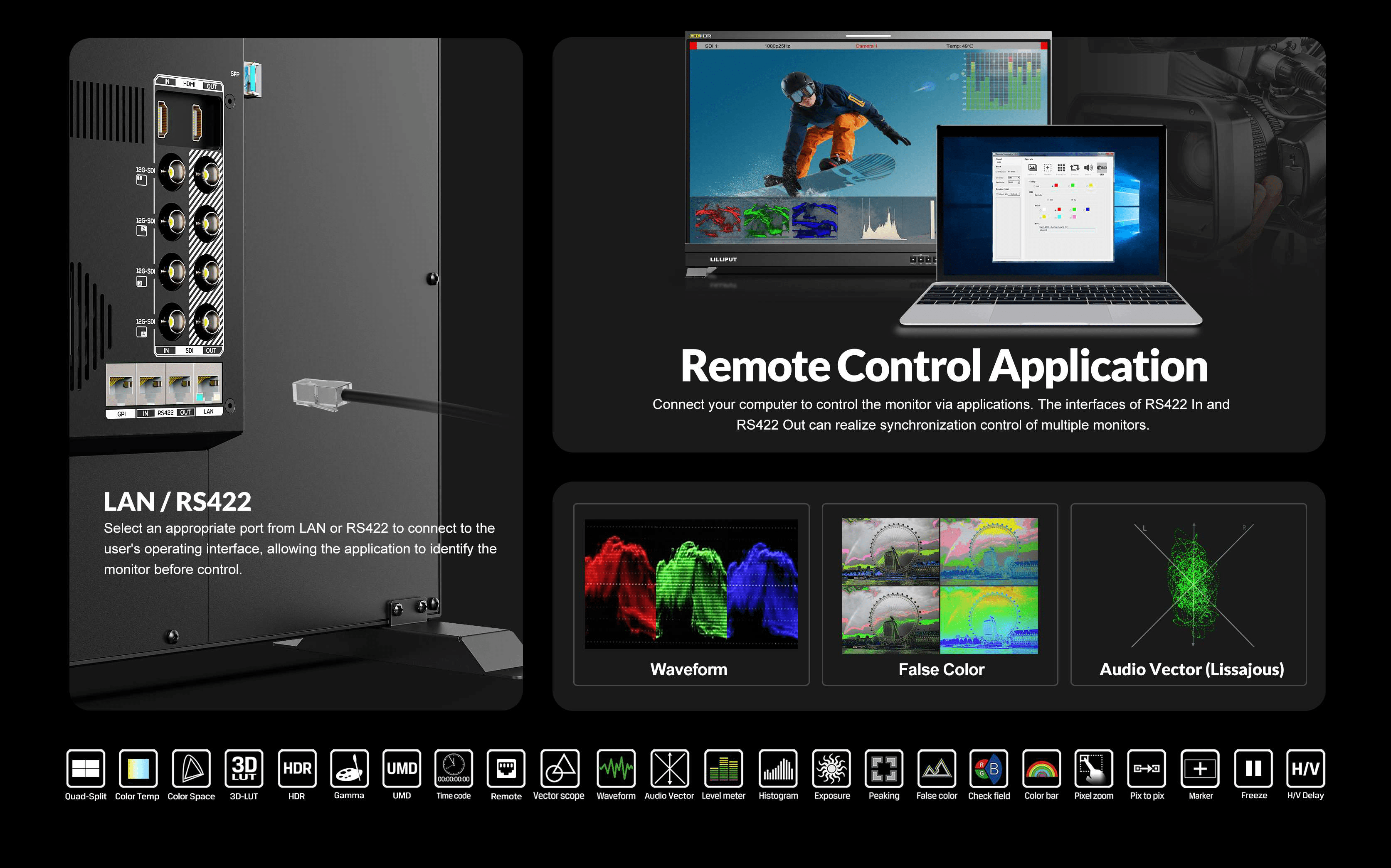 Q31-8K 31.5 inch 8K 12G-SDI 3840×2160 studio production monitor