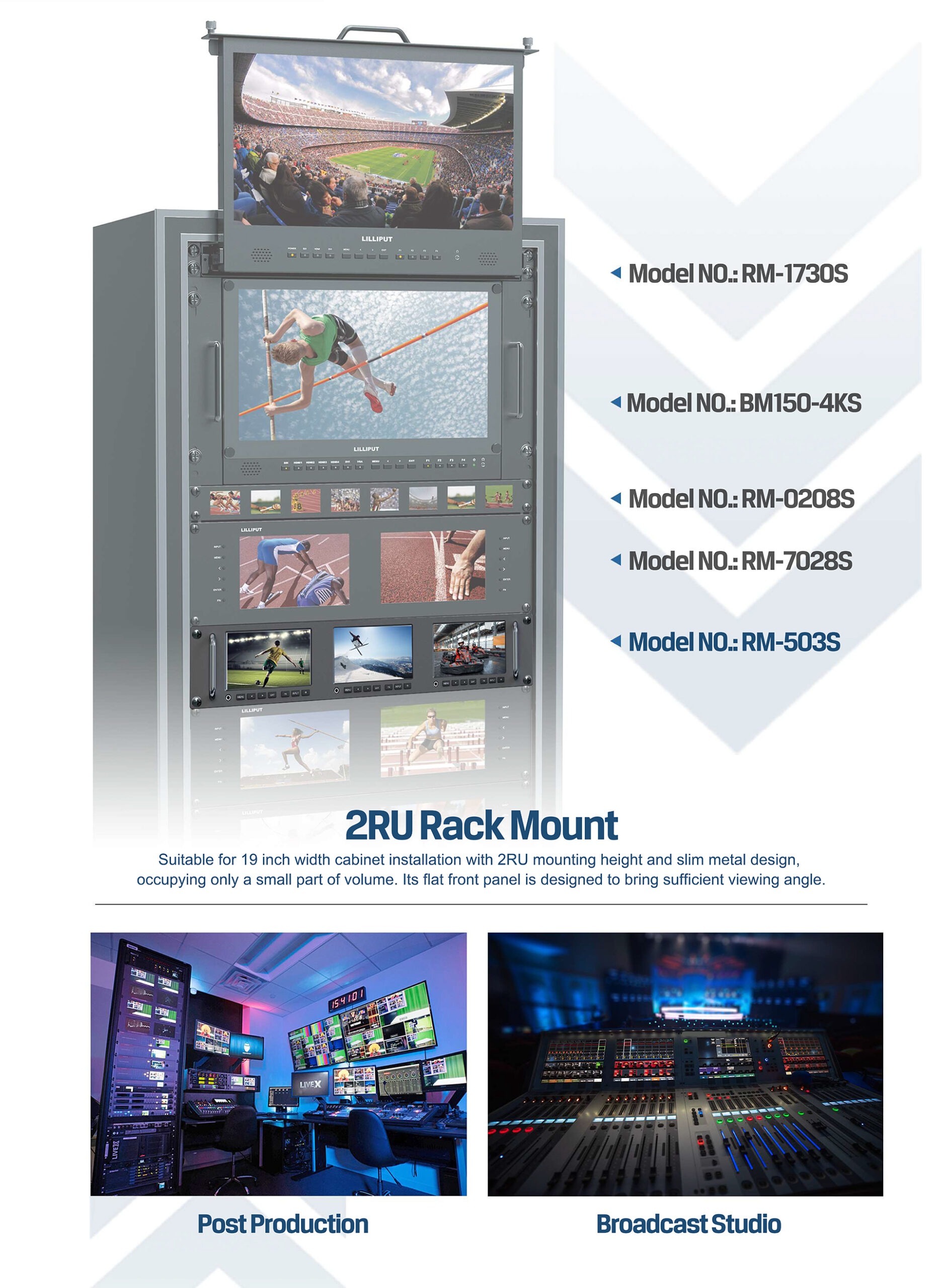 RM-503S 5 inch Full HD 2RU Rack Mount Monitor