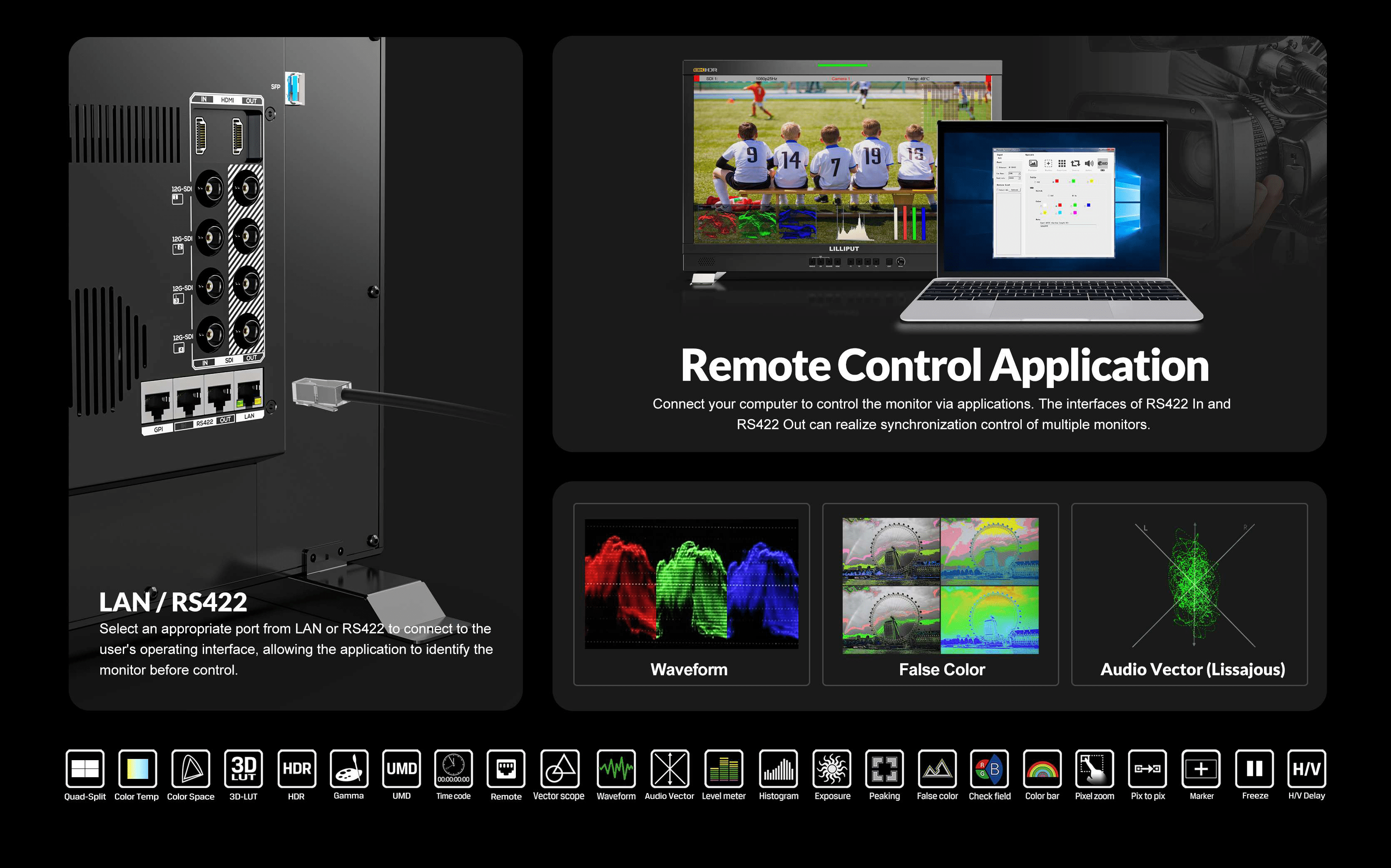 Q23-8K 23.8 inch 8K 12G-SDI 3840×2160 studio production monitor