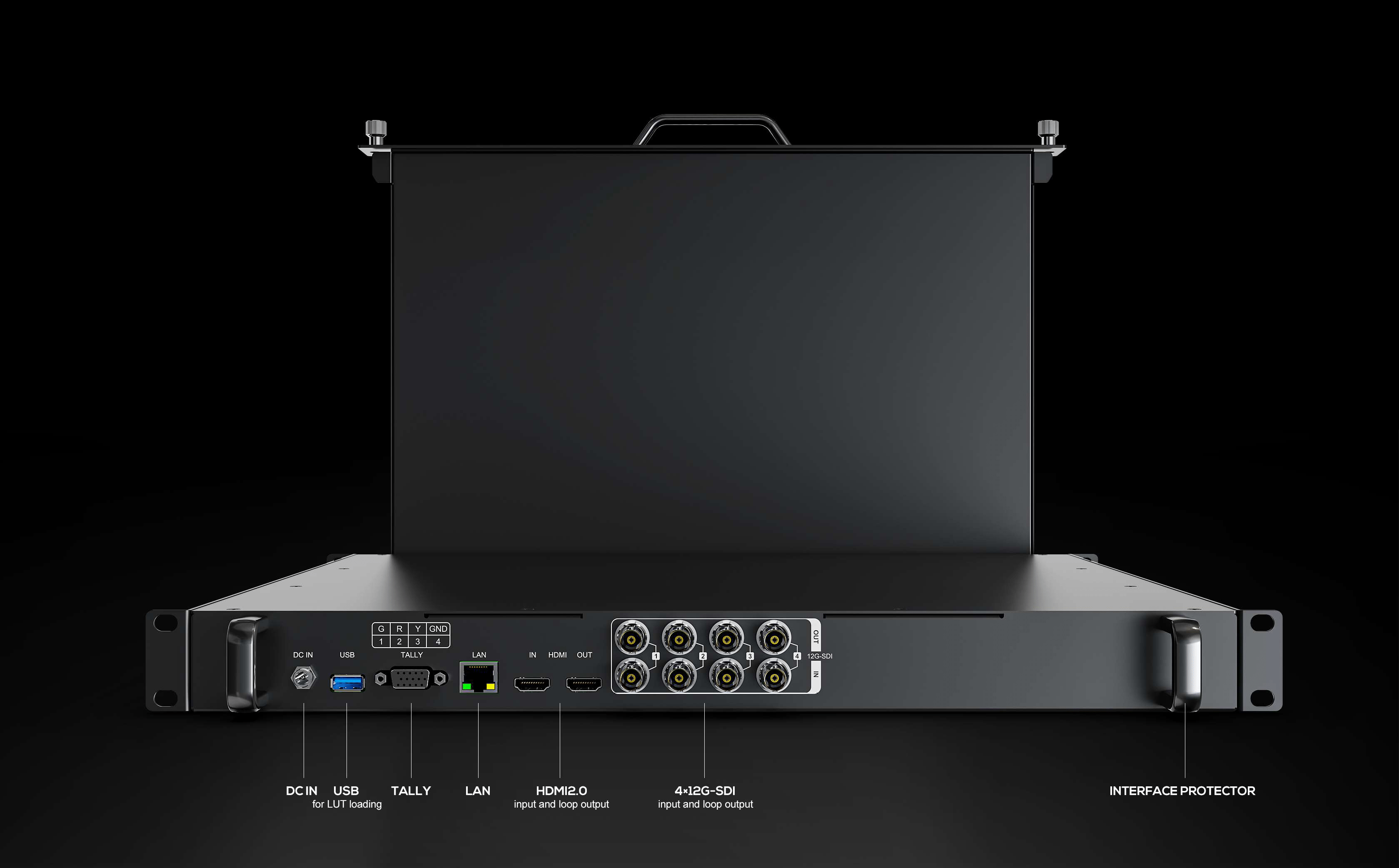 RM1731S-12G 17.3 Inch 4×12G-SDI 1RU Pull-out Rackmount Monitor