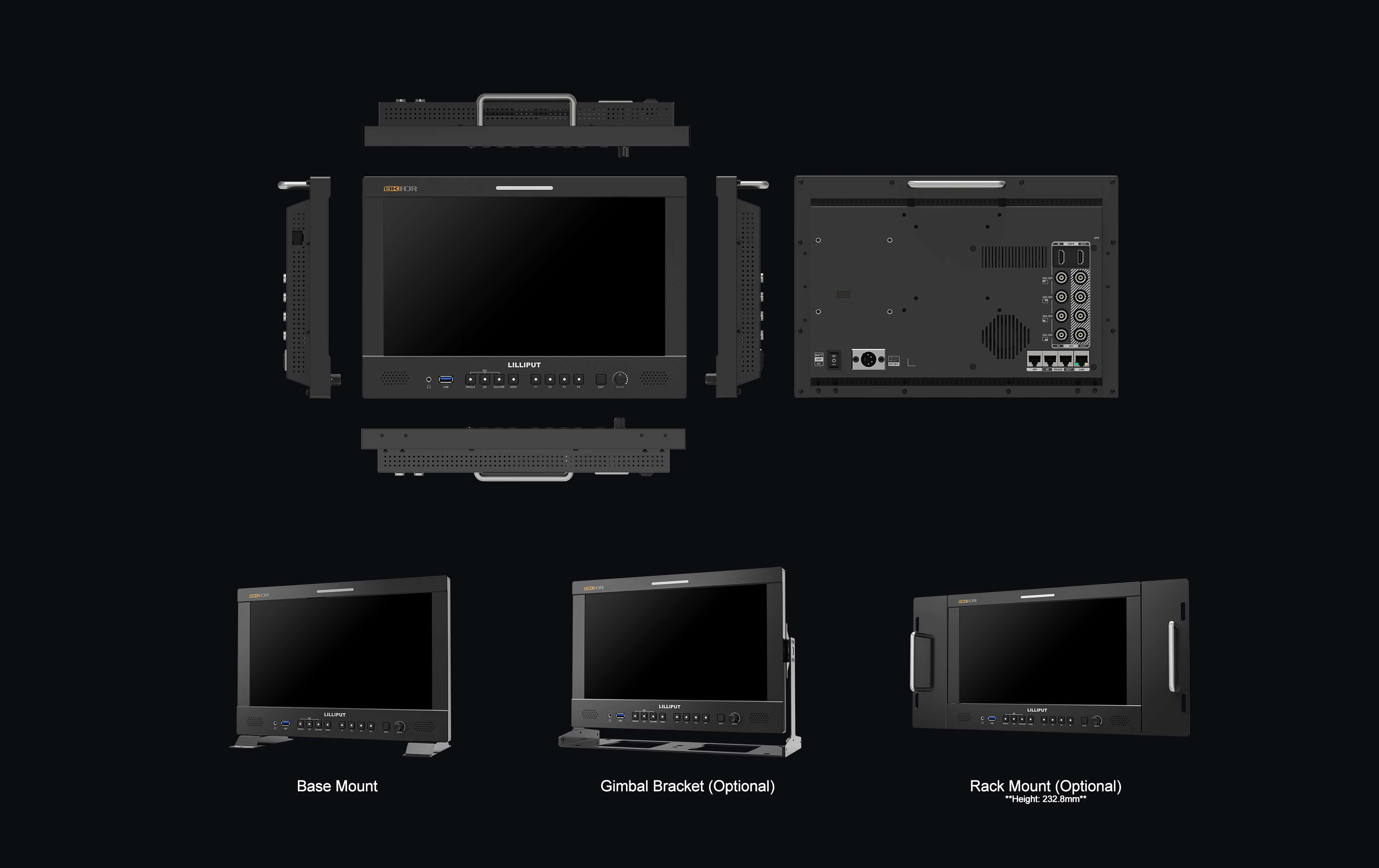 Q13-8K 13.3 inch 8K 12G-SDI 3840×2160 studio production monitor