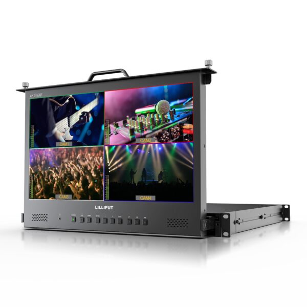 RM1731S-12G 17.3 Inch 4×12G-SDI 1RU Pull-out Rackmount Monitor