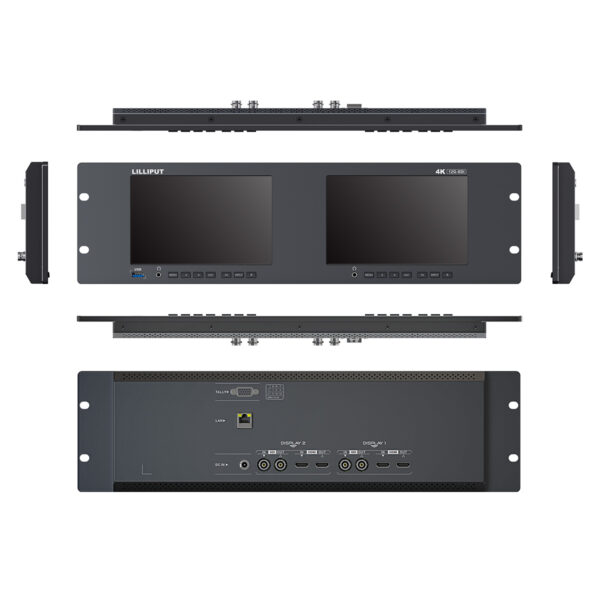 RM7026-12G Dual 7 inch 3RU rackmount monitor with 12G-SDI /HDMI 2.0 - Image 5