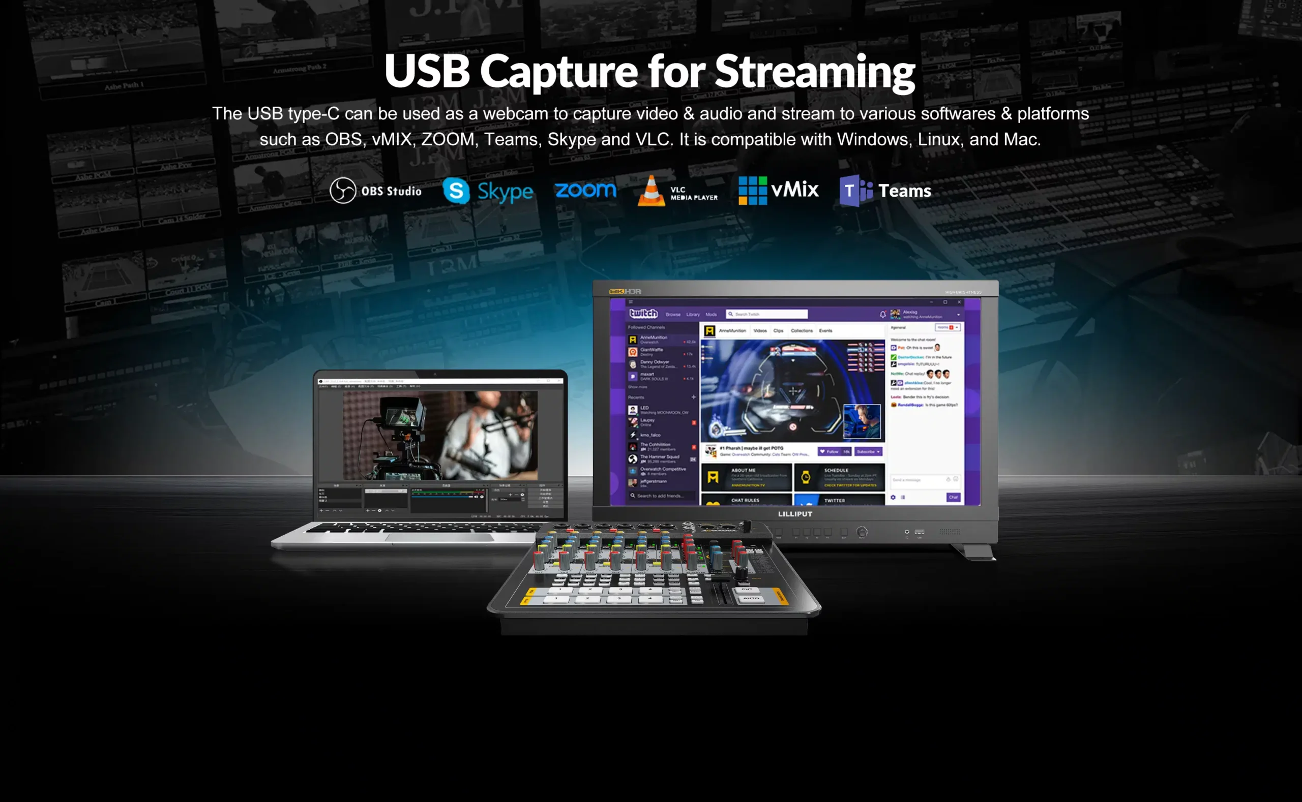 SHARK H4M/S4M ALL-IN-ONE 4-CH SDI/HDMI AUDIO & VIDEO SWITCHER