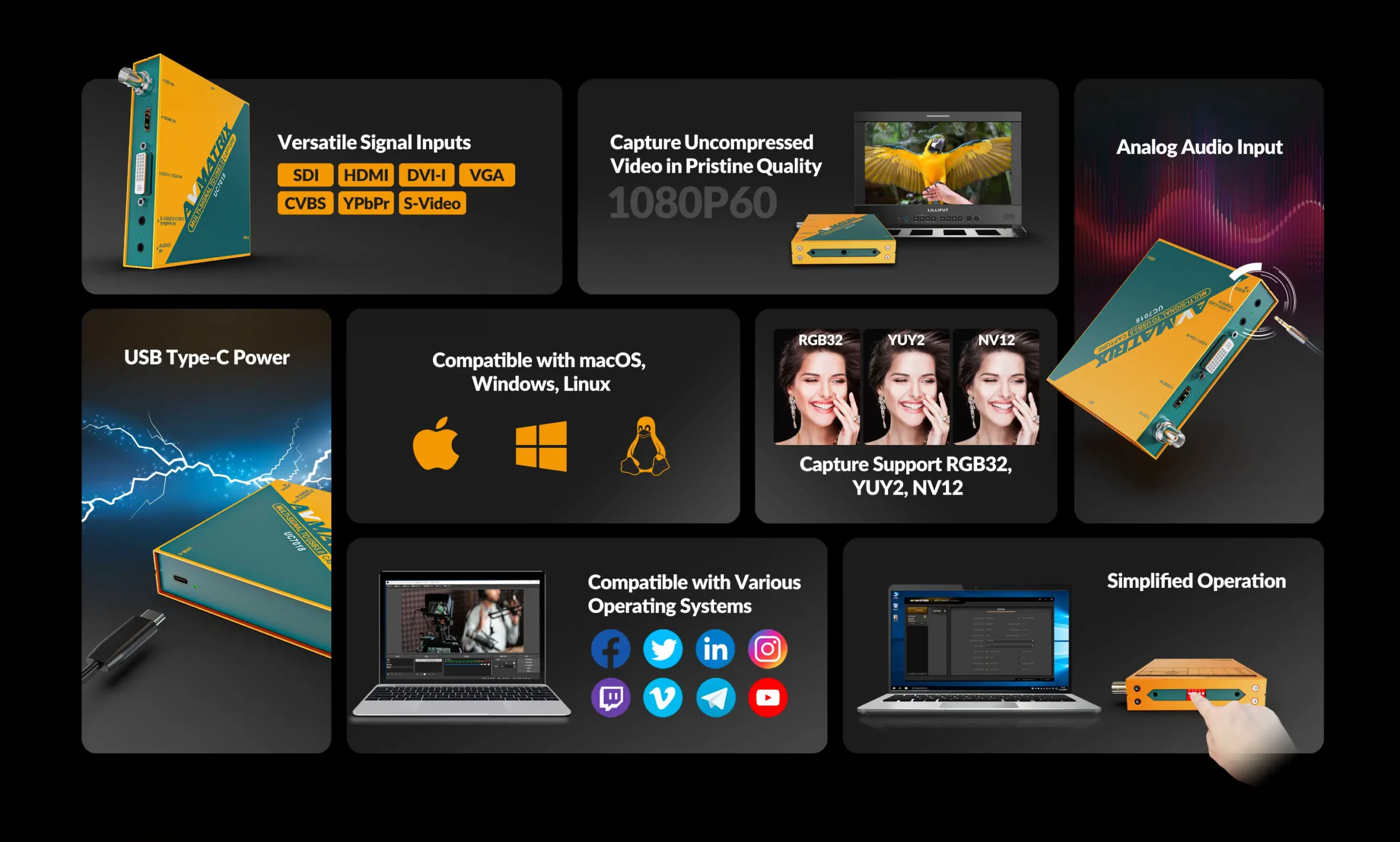 UC7018 MULTI-SIGNAL TO USB3.0 CAPTURE