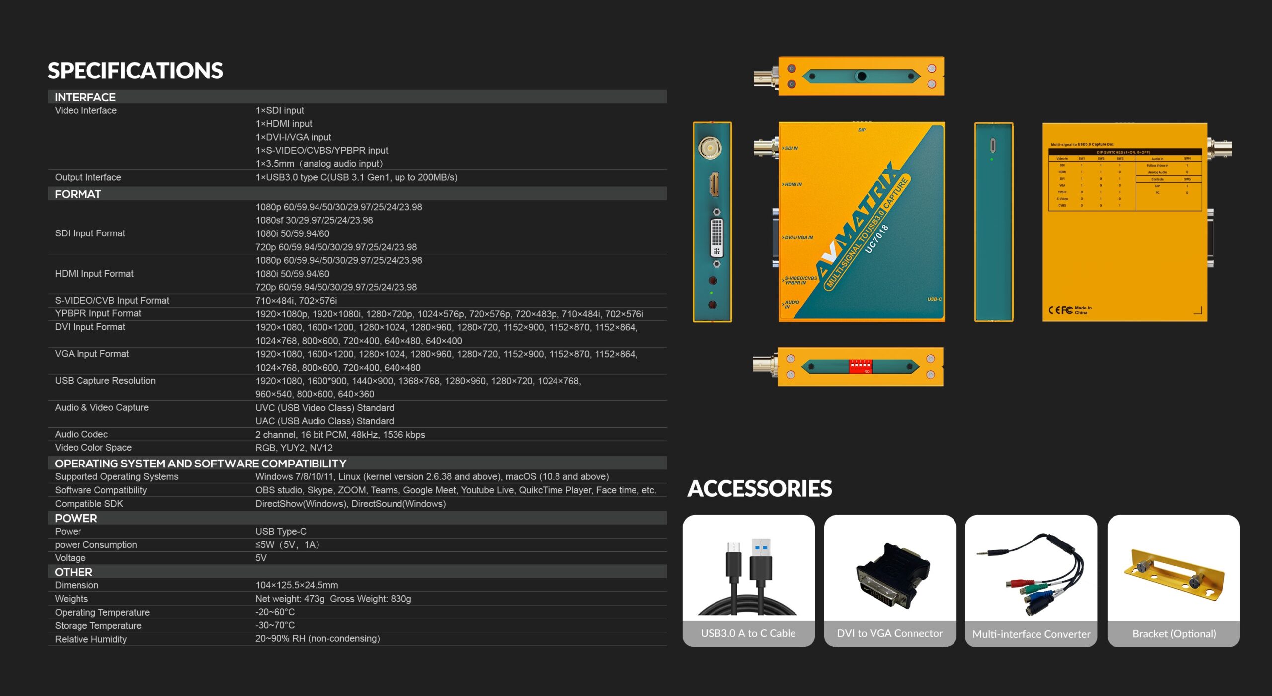 UC7018 MULTI-SIGNAL TO USB3.0 CAPTURE 14 UC7018 MULTI-SIGNAL TO USB3.0 CAPTURE