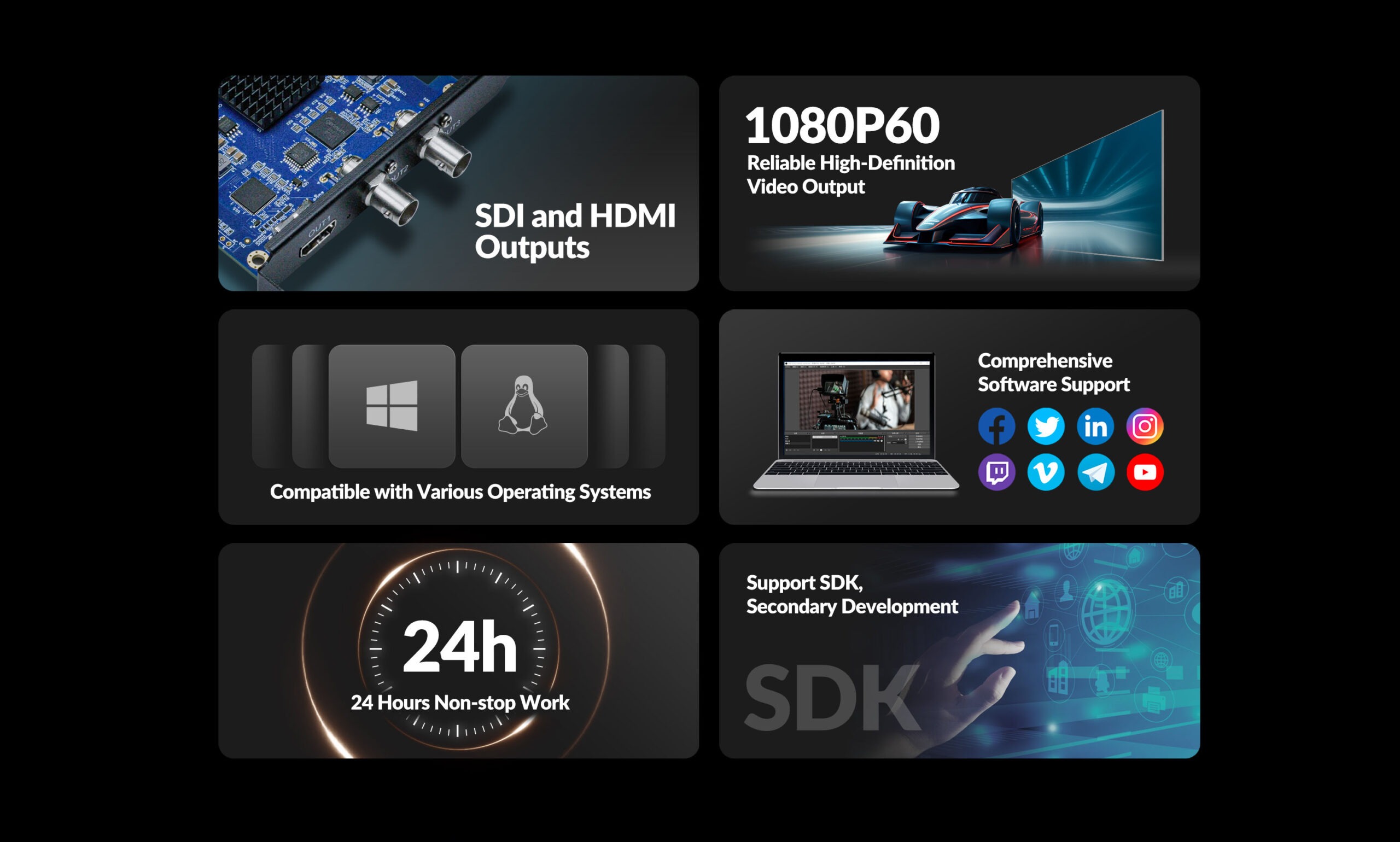 VP30 3-CH SDI/HDMI PCIE PLAYBACK CARD