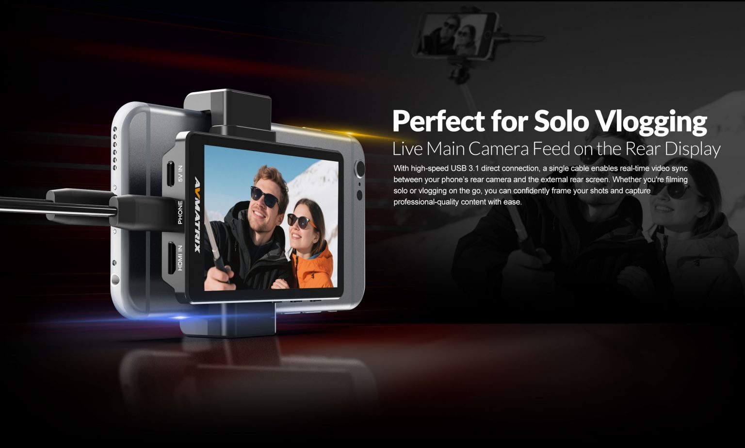 AVMATRIX VM40 Vlog Selfie Monitor 9 null