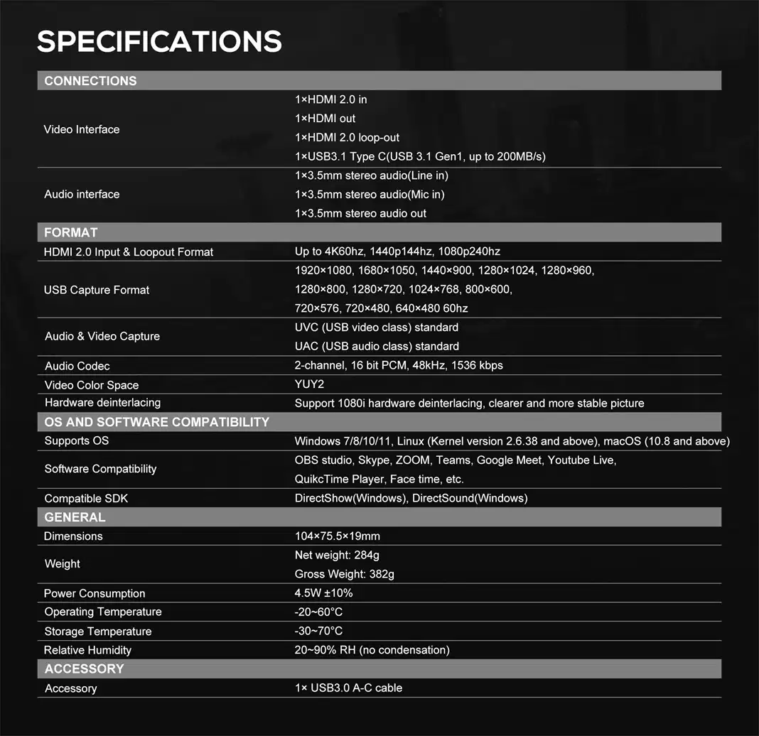 UC1218-4K-4K HDMI to USB 3.1 Gen1 Capture 16 null
