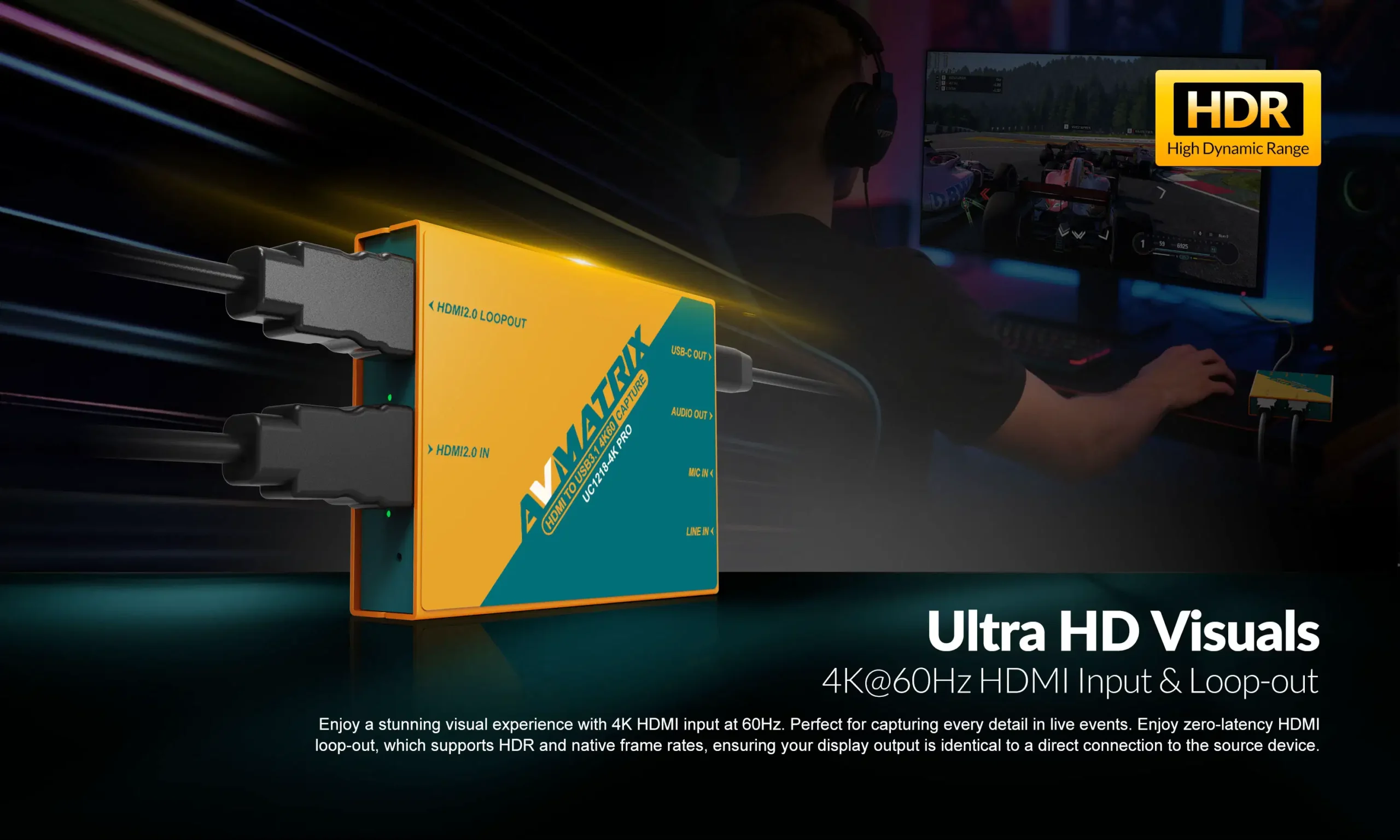 UC1218-4KS/PRO-HDMI2.0 TO USB 4K Capture Box Series 7 null